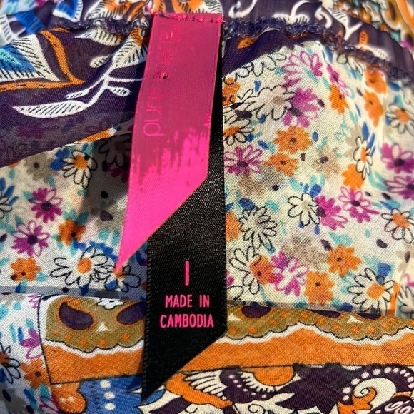 Pure Energy Floral Blouse Boho Sheer Large - Picture 8 of 10